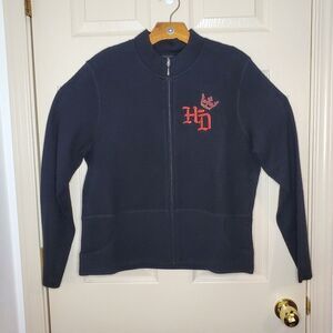 Vintage NWT Harley Davidson Cycle Queen 100% Wool Zip Up Size XL